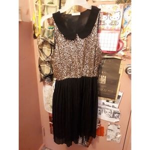 Black dress withgold sequin front